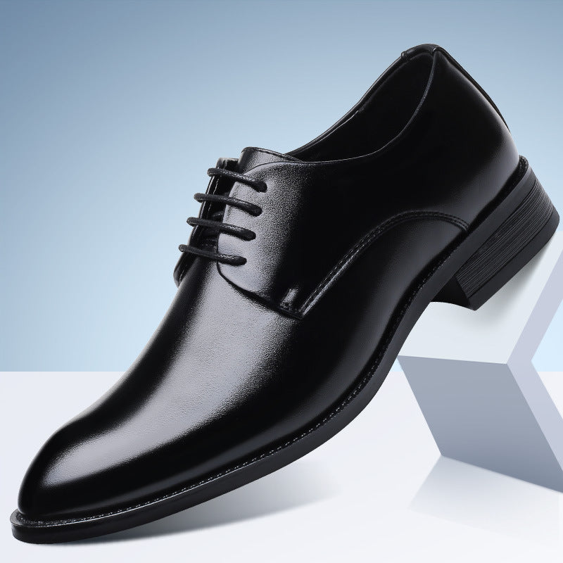 Men's Black Tie Business Dress Shoes - Premium Leather Formal Footwear