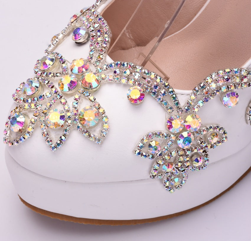 Women's Rhinestone High Heel Shoes - Glamorous Crystal Embellished Heels