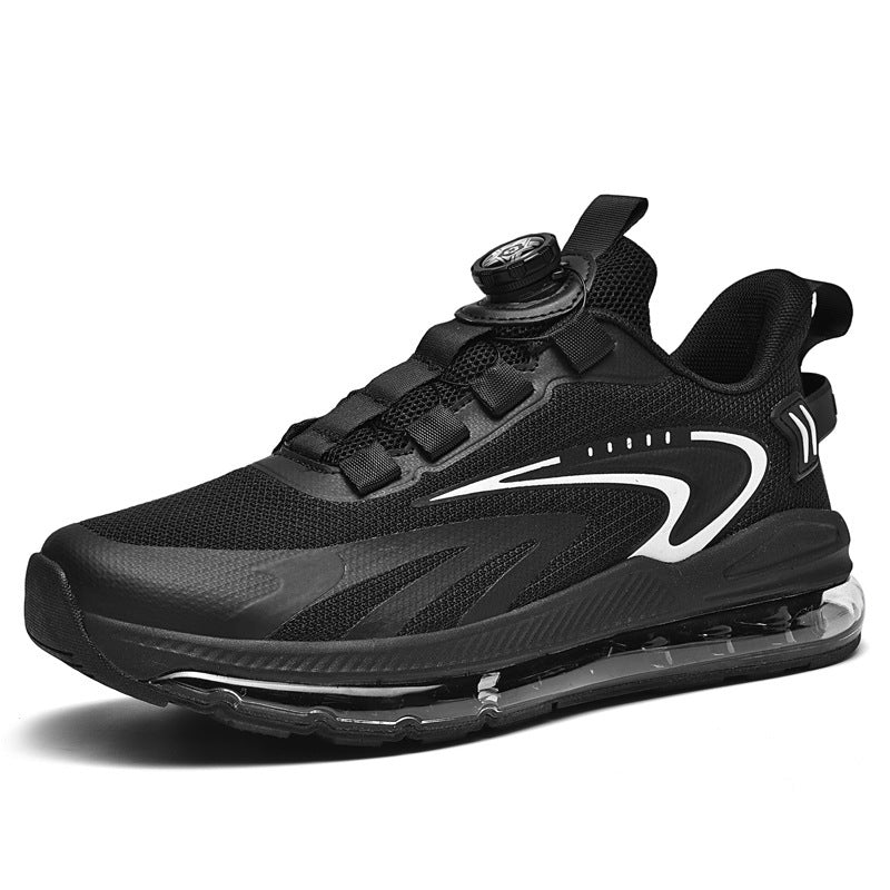 Rotating Buckle Air Cushion Sneakers - Flying Woven Athletic Shoes