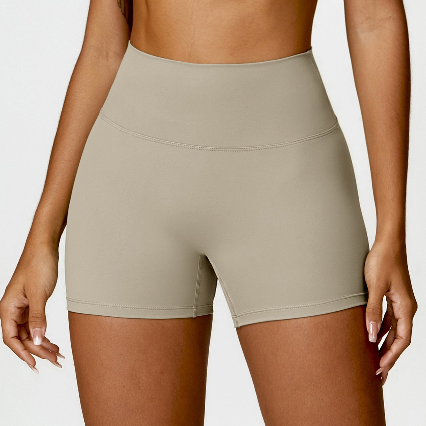 Women's Brushed High Waist Yoga Shorts - Running Fitness Tight Sports Shorts