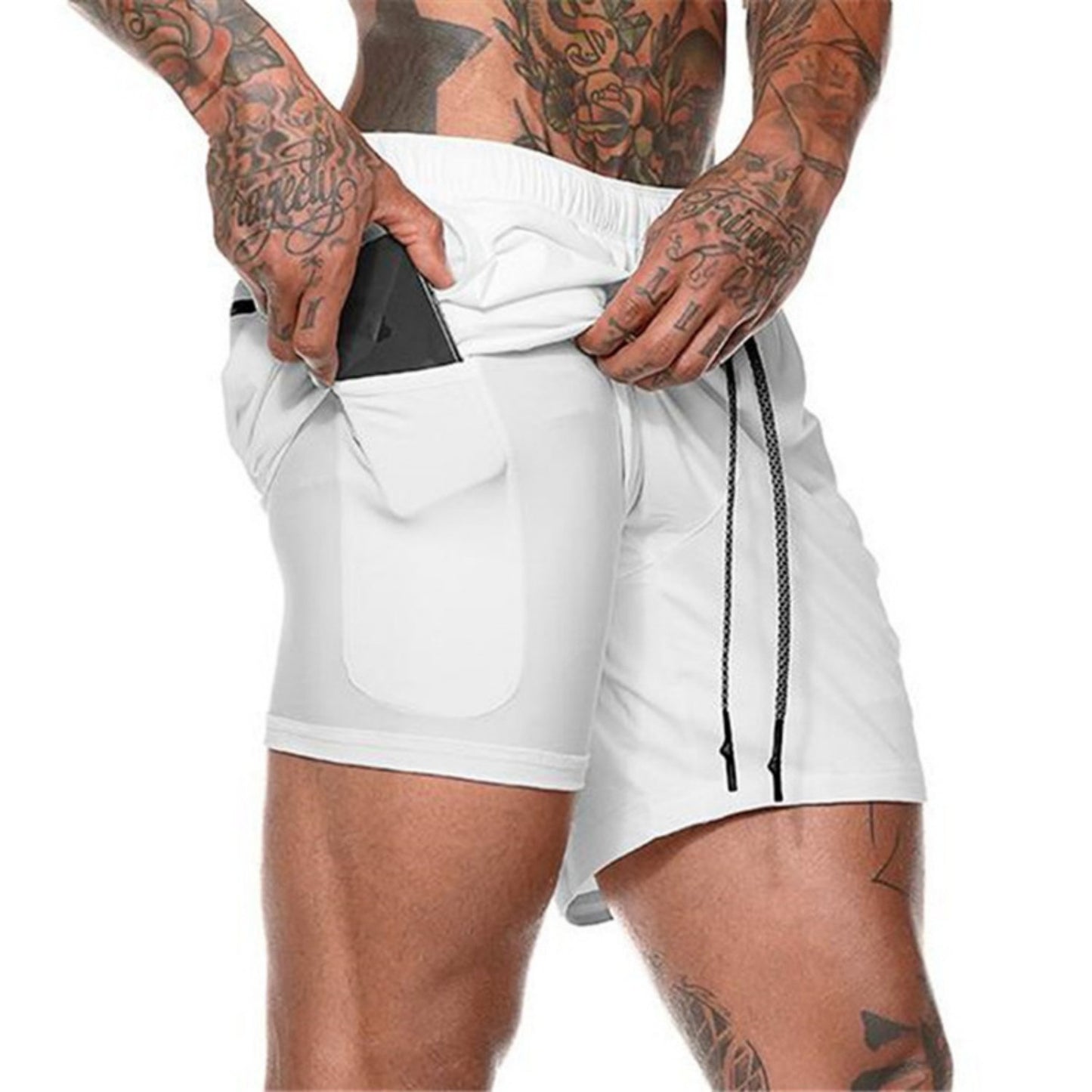Men's Running Straight Leg Board Shorts - Lightweight Athletic Beach Shorts