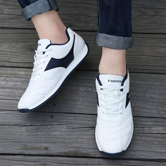 Casual White Skate Shoes - Wear-Resistant Social Sneakers for Men