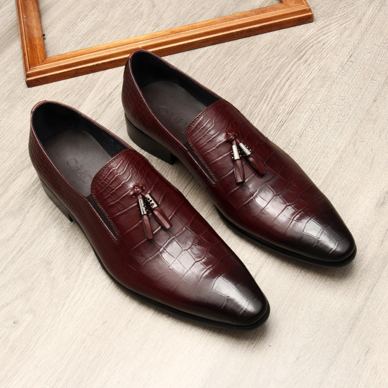 Formal Pointed Toe Dress Shoes - Men's Genuine Leather Business Footwear