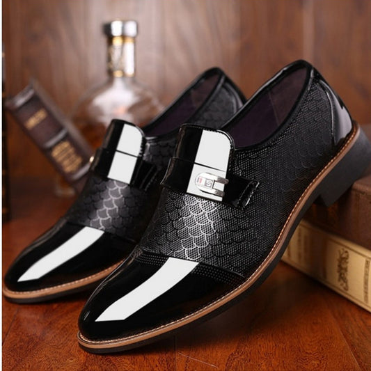 Black Leather Shoes - Classic Casual Dress Shoes for Men