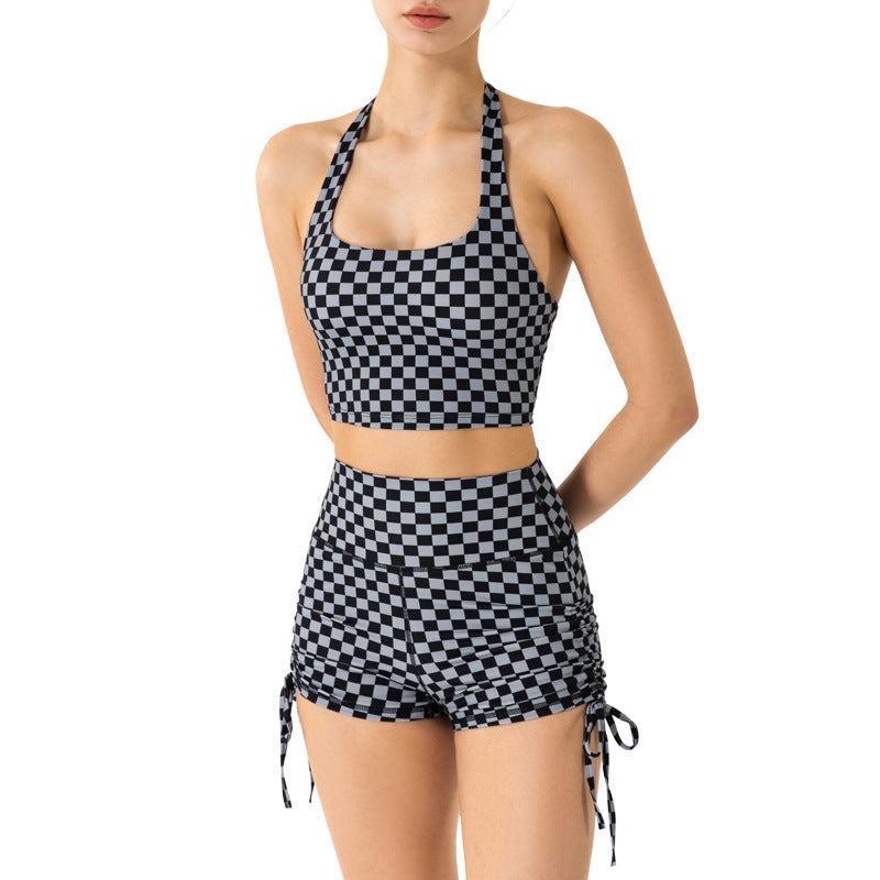 Women's Tight Running Hip-Lifting Peach Yoga Shorts - Drawstring Athletic Shorts