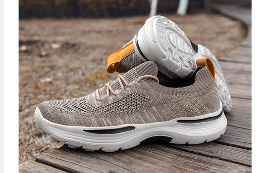 Men's Flyknit Mesh Sneakers - Comfortable Shoes for Active Adults