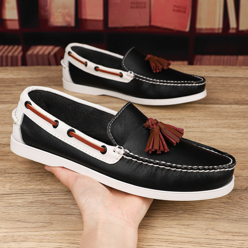 Men's Plus Size Leather Boat Shoes