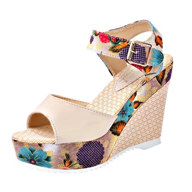 Women's Floral High Heel Sandals - Romantic Feminine Summer Shoes