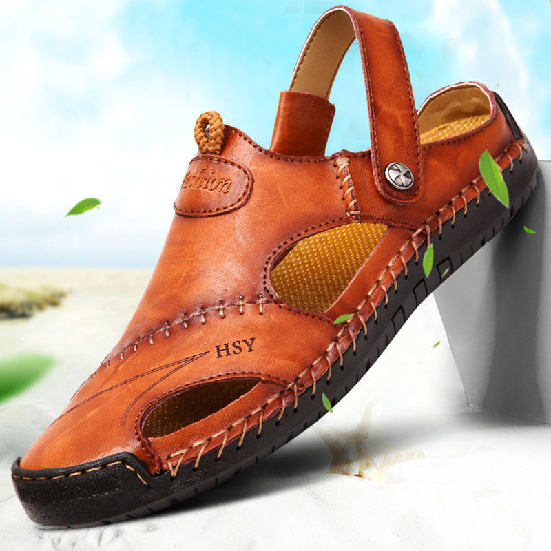 Men's Closed Toe Sandals - Adjustable Summer Beach Shoes