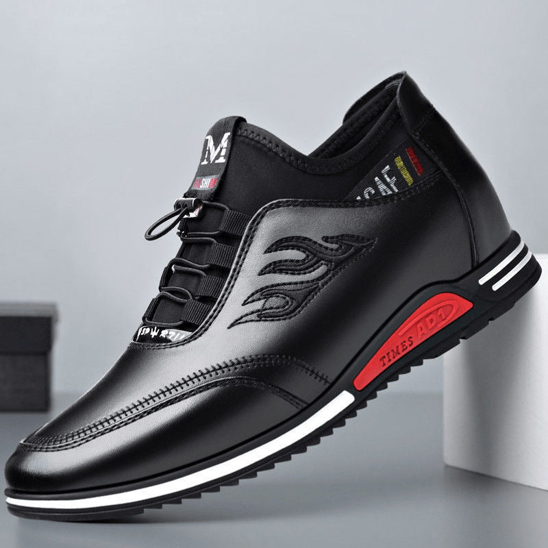 Men's High-Top Leather Sneakers - Comfortable Premium Shoes