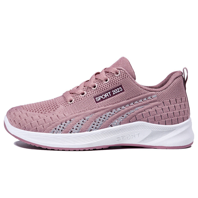 Women's Flying Woven Mesh Sneakers - Breathable Soft Bottom Casual Shoes