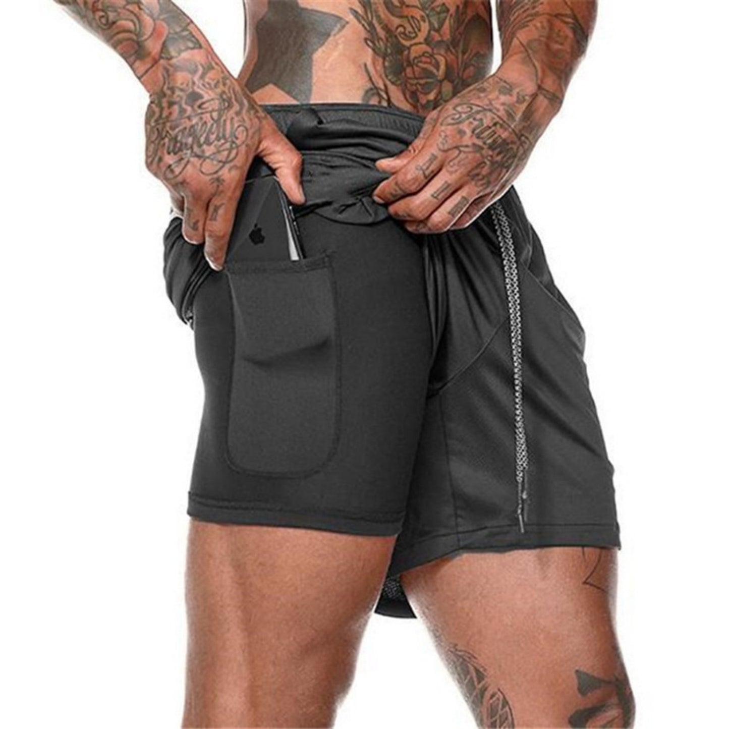 Men's Running Straight Leg Board Shorts - Lightweight Athletic Beach Shorts