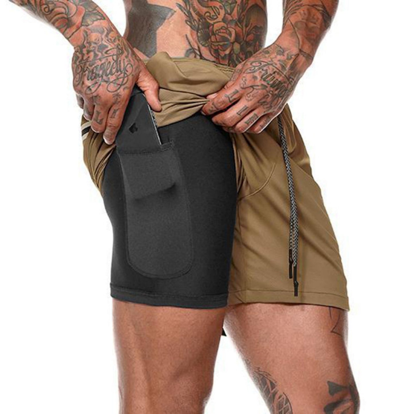 Men's Running Straight Leg Board Shorts - Lightweight Athletic Beach Shorts