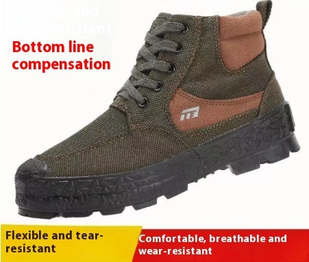 Men's Breathable Canvas Shoes - Non-Slip Casual Shoes for Spring & Autumn