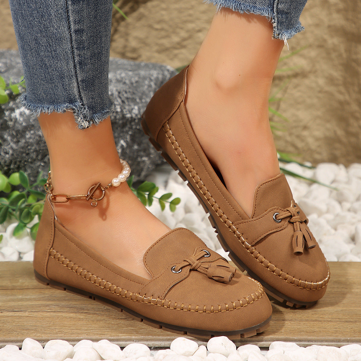 Women's Round Toe Loafers - Soft Comfortable Flat Shoes