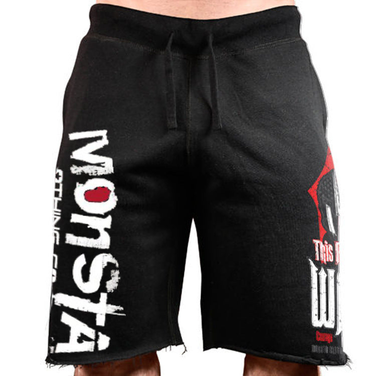 Men's Cotton Casual Running Shorts - Big Print Five-Point Athletic Shorts