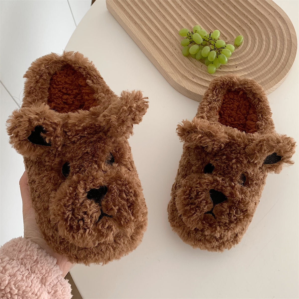 Women's Cartoon Plush Cotton Slippers - Warm Soft-Soled House Shoes