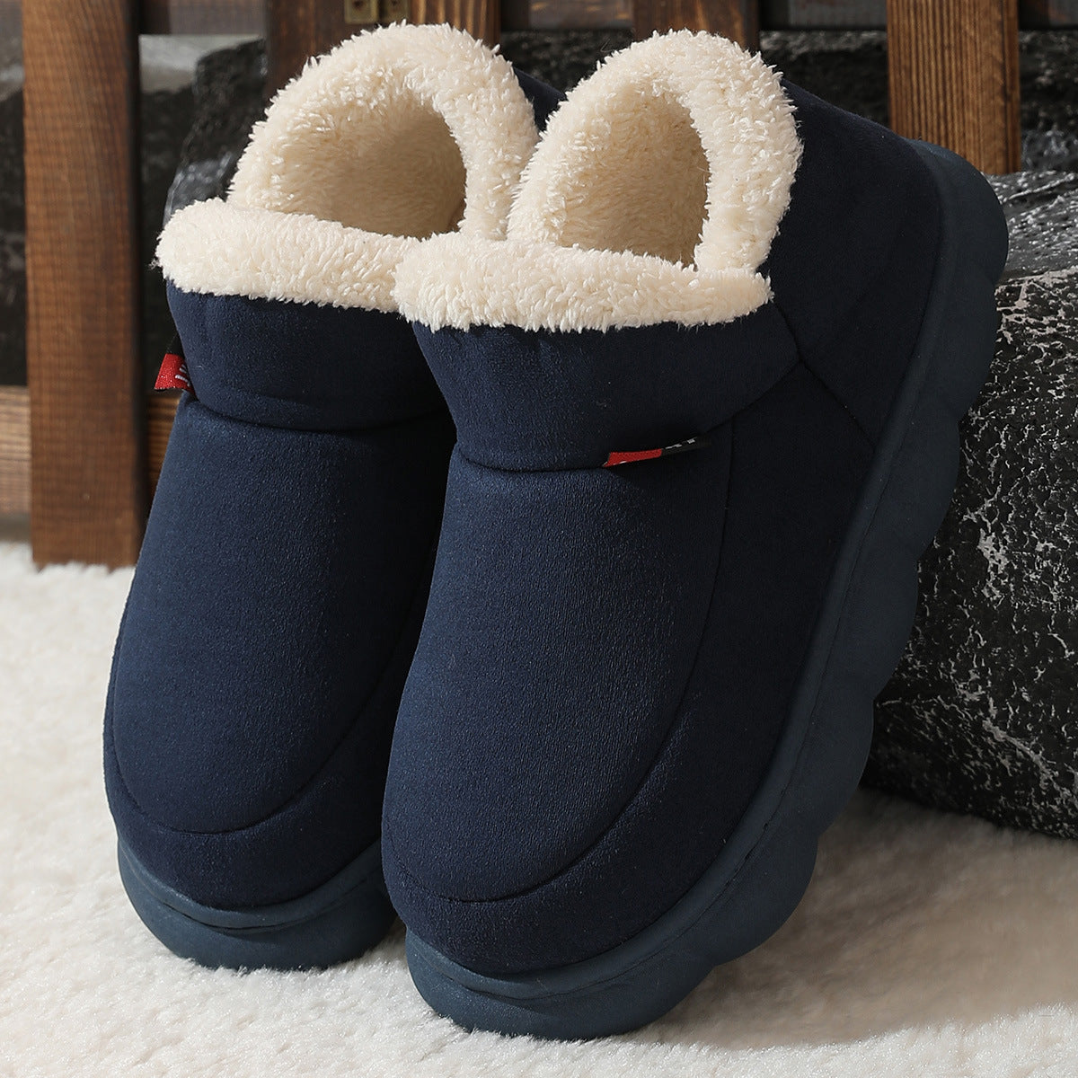 Unisex Winter Plush Cotton Garden Shoes - Warm Suede House Shoes