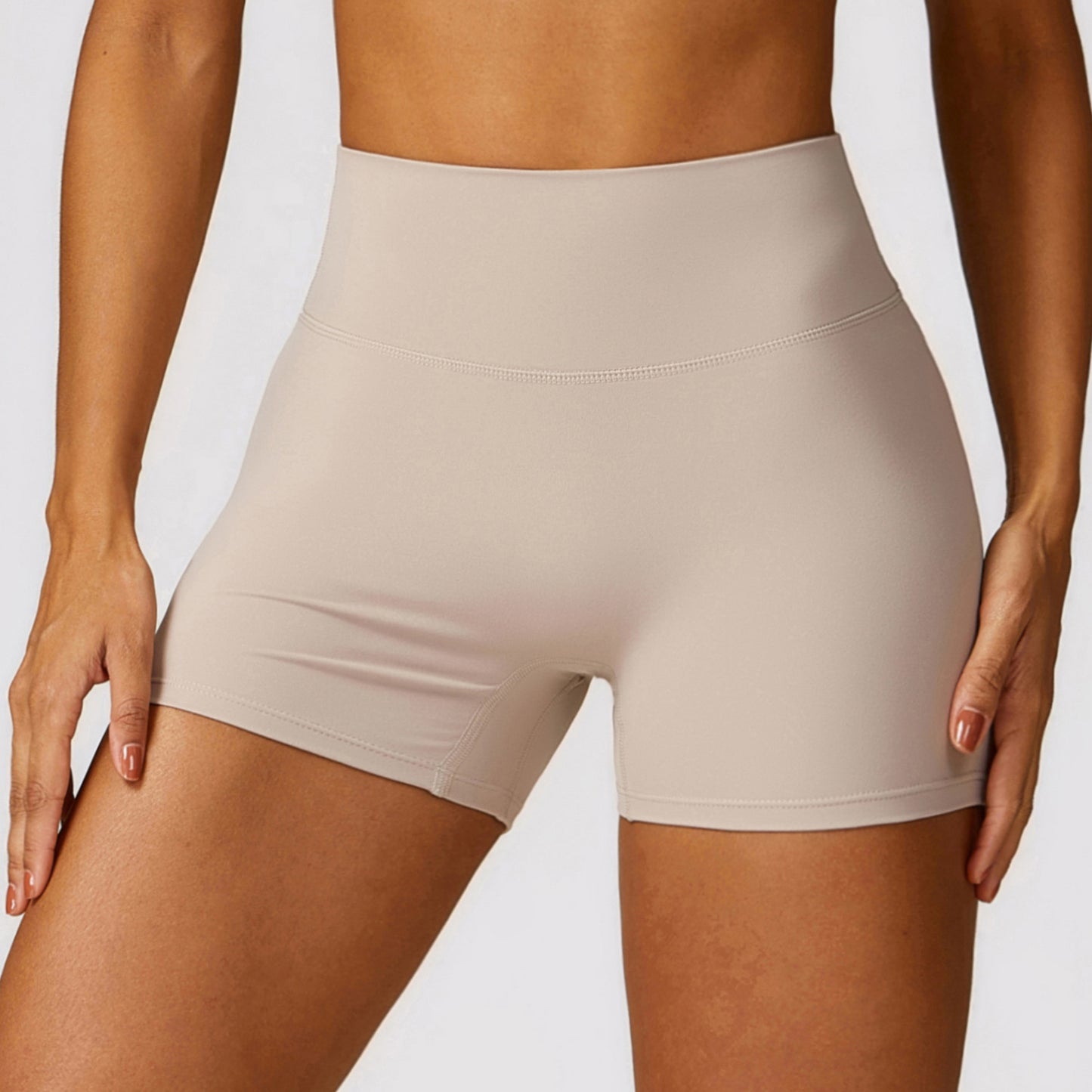 Women's Brushed High Waist Yoga Shorts - Running Fitness Tight Sports Shorts