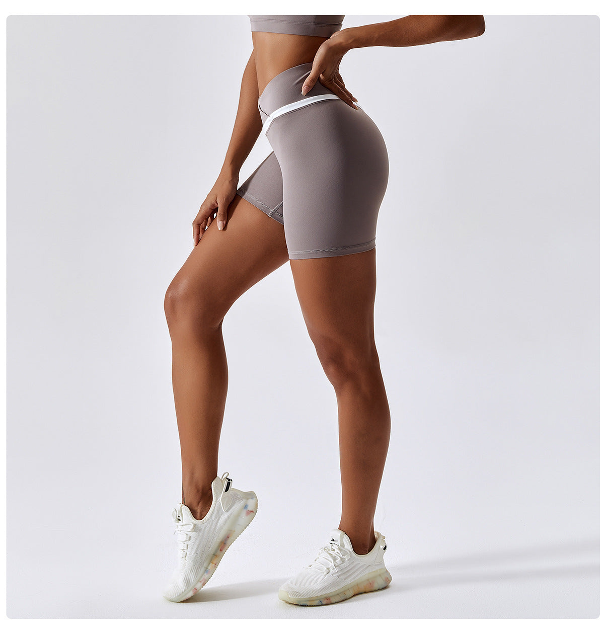 Women's Cross-Waist Running Tights - Quick-Drying Fitness Shorts