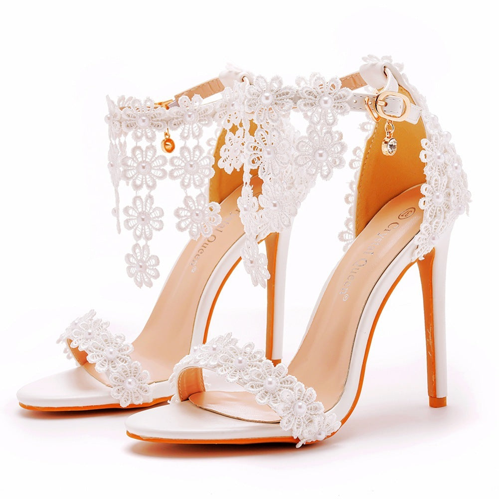 Women's Rhinestone High Heel Shoes - Glamorous Crystal Embellished Heels