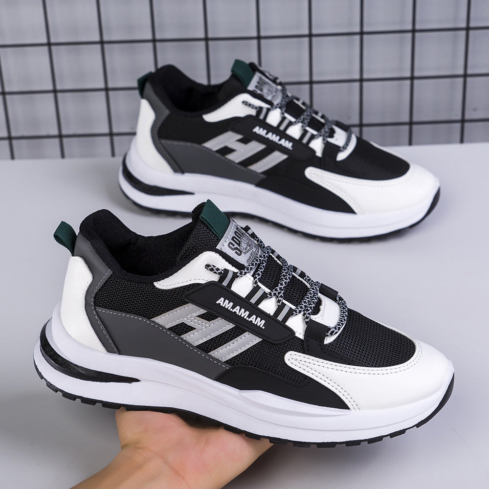 White Sports Sneakers - Running Walking Athletic Shoes for Men