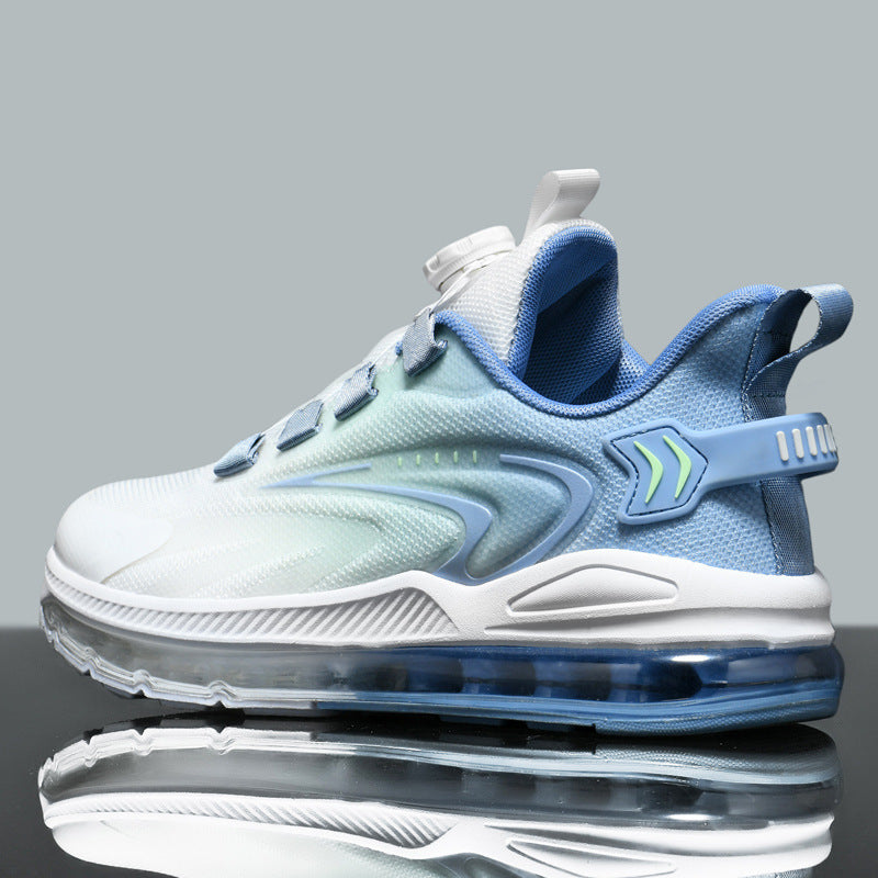 Rotating Buckle Air Cushion Sneakers - Flying Woven Athletic Shoes