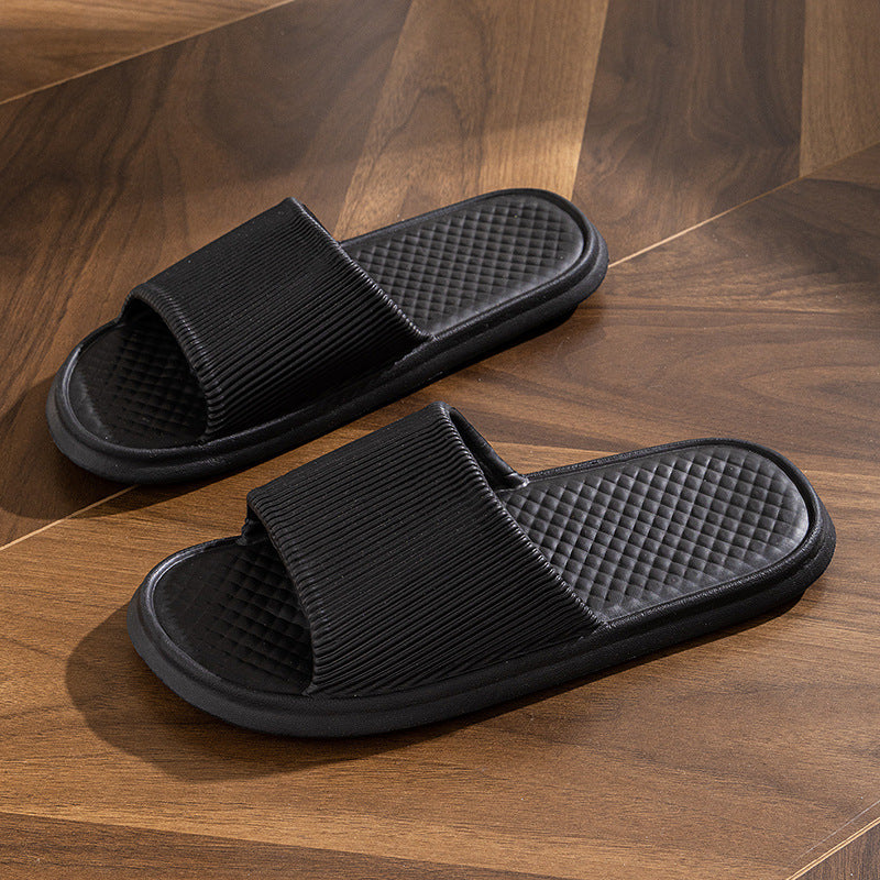 Unisex Summer Indoor Slippers - Rhombus Striped Non-Slip House Shoes