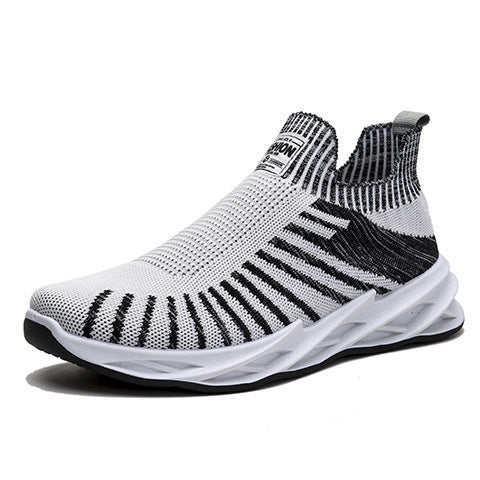Sock Mesh Sneakers - Lightweight Breathable Stripe Shoes for Men