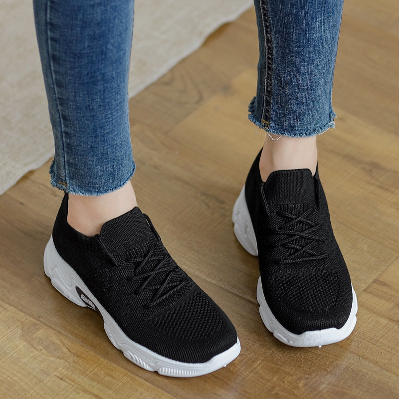 Women's Thick Bottom Platform Sneakers - Student Casual Shoes