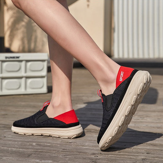 Men's Outdoor Mesh Slip-On Sneakers - Lightweight Breathable Shoes