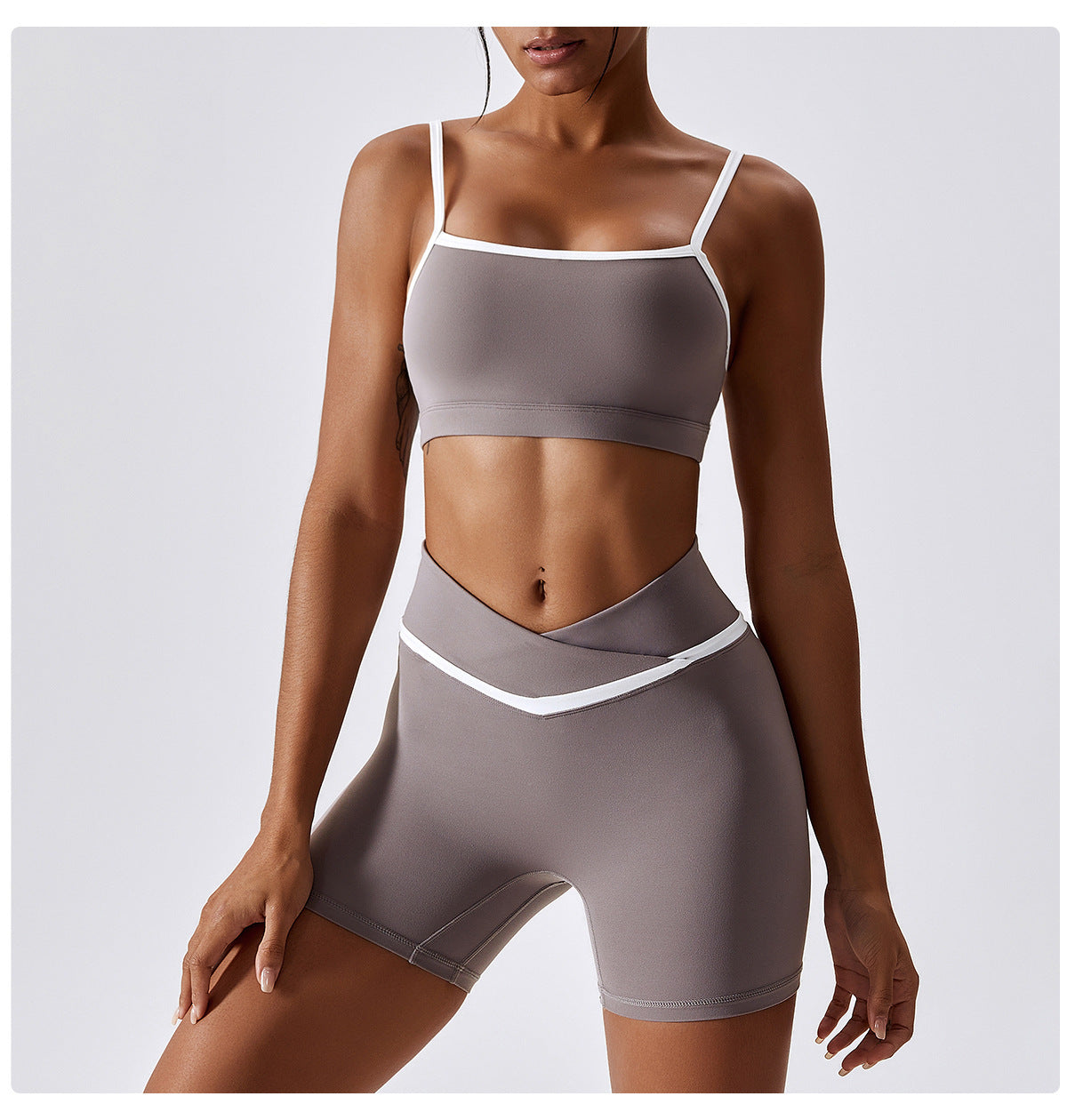 Women's Cross-Waist Running Tights - Quick-Drying Fitness Shorts