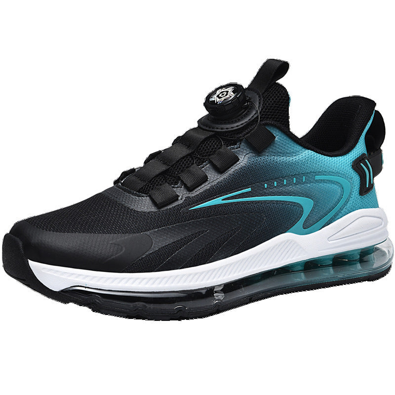 Rotating Buckle Air Cushion Sneakers - Flying Woven Athletic Shoes