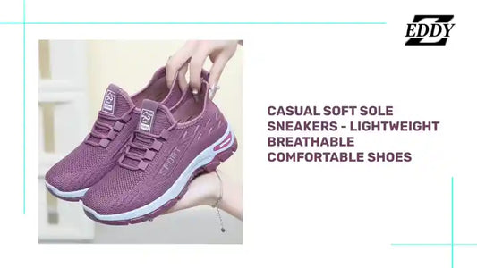 Casual Soft Sole Sneakers - Lightweight Breathable Comfortable Shoes by@Outfy