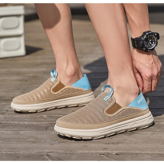Men's Outdoor Mesh Slip-On Sneakers - Lightweight Breathable Shoes