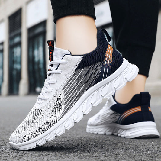 Wavy Bottom Fashion Sneakers - Sport Running Walking Shoes for Men