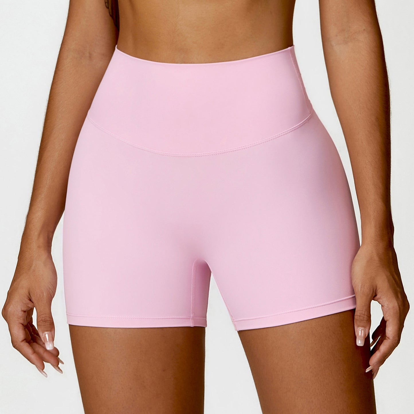 Women's Brushed High Waist Yoga Shorts - Running Fitness Tight Sports Shorts