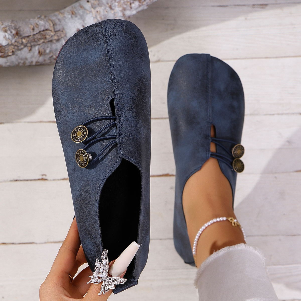 Women's Square Toe Slip-On Sandals - Soft Flat Summer Shoes