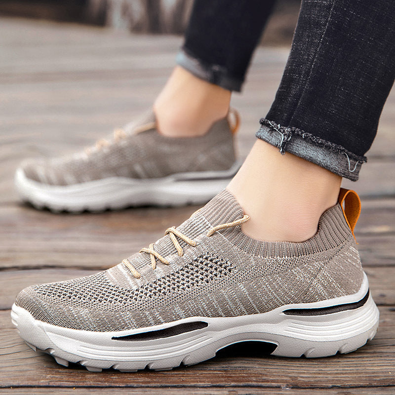 Men's Flyknit Mesh Sneakers - Comfortable Shoes for Active Adults
