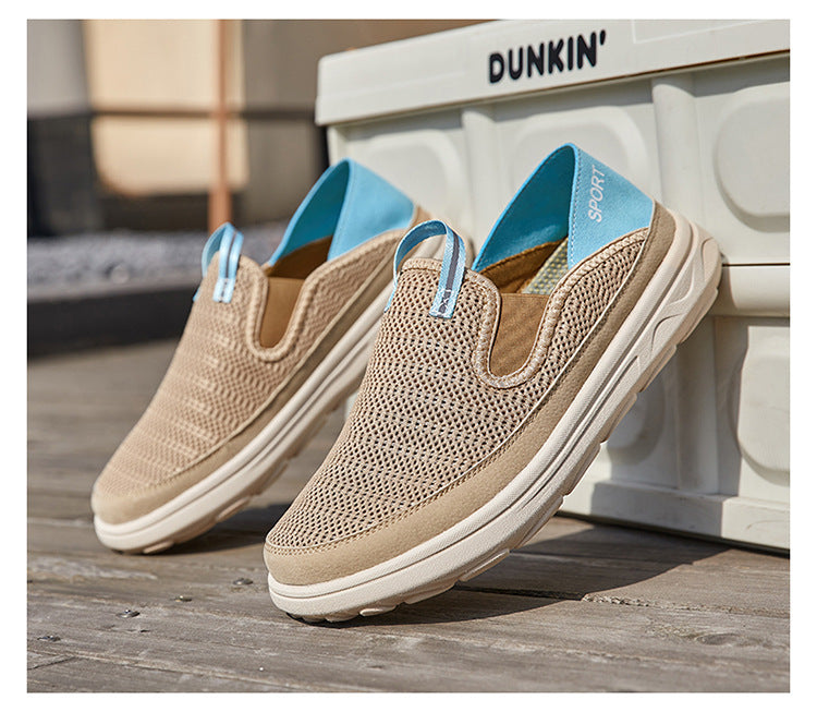 Men's Outdoor Mesh Slip-On Sneakers - Lightweight Breathable Shoes