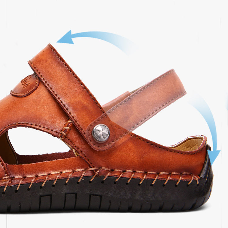 Men's Closed Toe Sandals - Adjustable Summer Beach Shoes