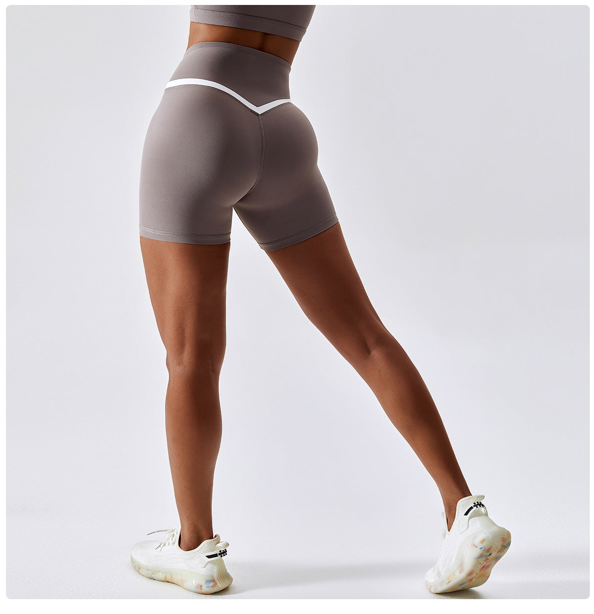 Women's Cross-Waist Running Tights - Quick-Drying Fitness Shorts