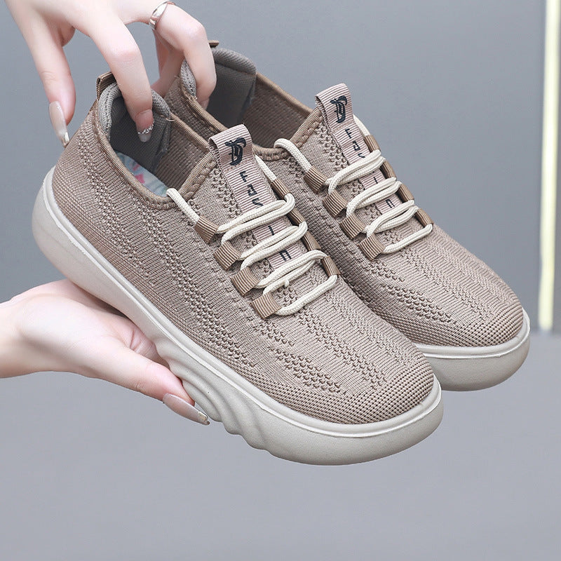 Women's Old Beijing Cloth Shoes - Casual Mom Shoes Breathable Knit Pumps