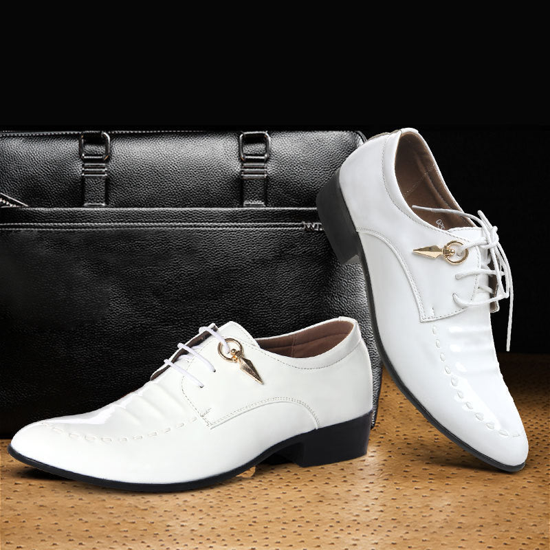 Formal Men's Dress Shoes - Genuine Leather Black Luxury Wedding Oxford Flats