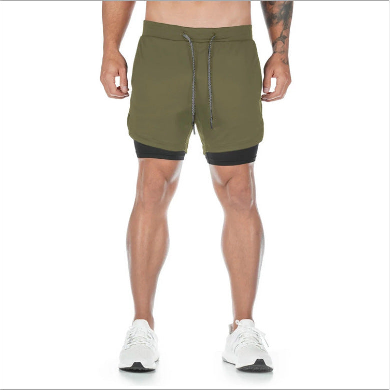 Men's 2-in-1 Summer Running Shorts - Dual Layer Sports Shorts with Built-in Compression