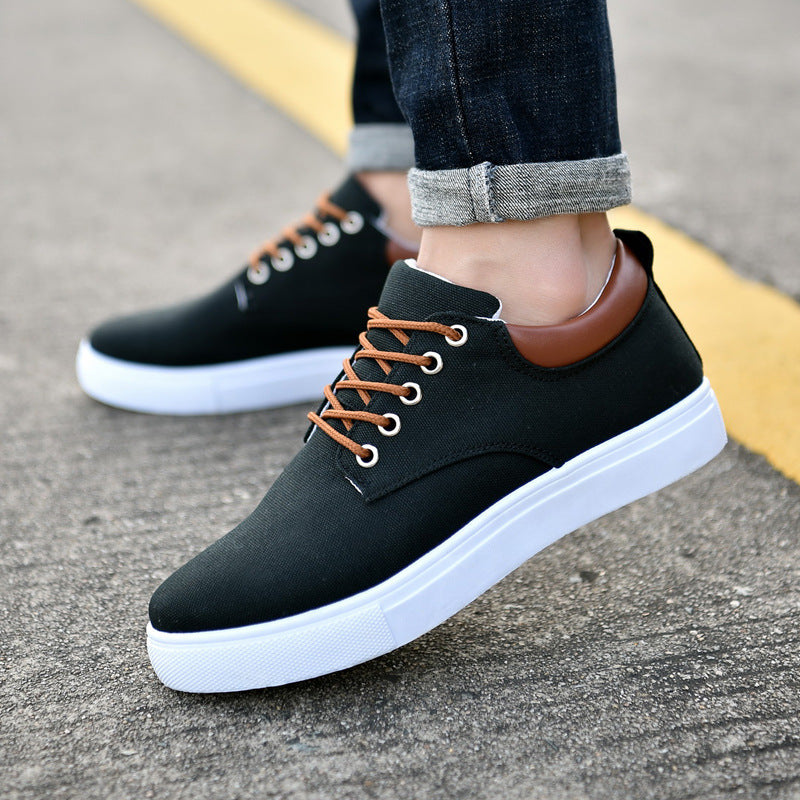 Men's Canvas Sports Sneakers - Korean Style Casual Athletic Shoes