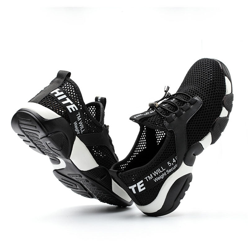 Men's Lightweight Safety Work Shoes - Breathable Protective Steel Toe Sneakers