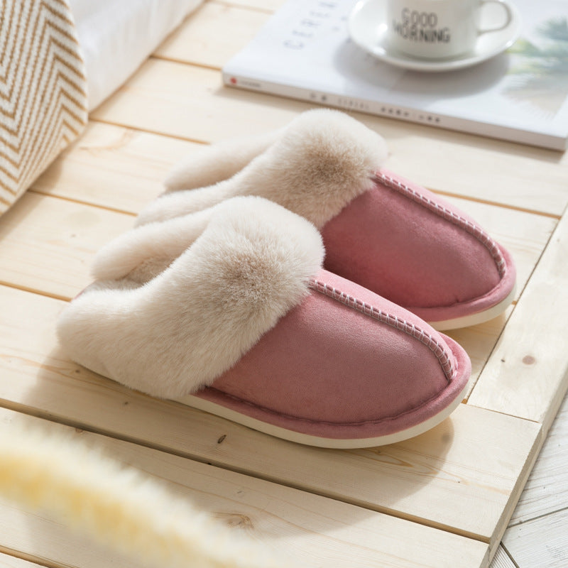 Women's Household Plush Slippers - Warm Cotton Shoes for Autumn & Winter