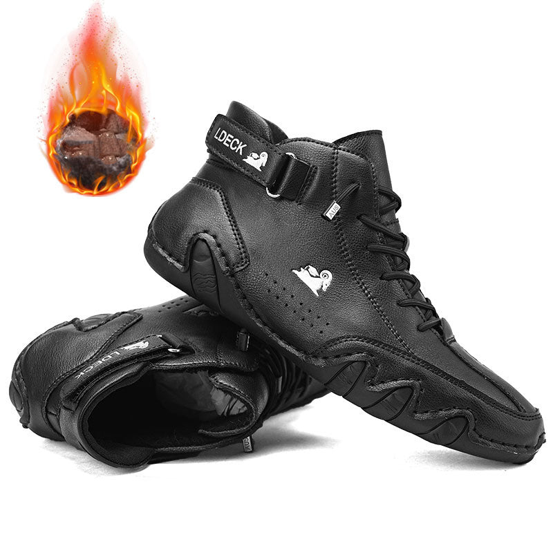 Men's Suede Ankle Boots - Fashion Lace-Up Velcro Sneakers for Autumn Winter