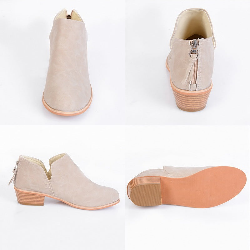 Women's Retro High Heel Ankle Boots - Autumn Fashion Booties